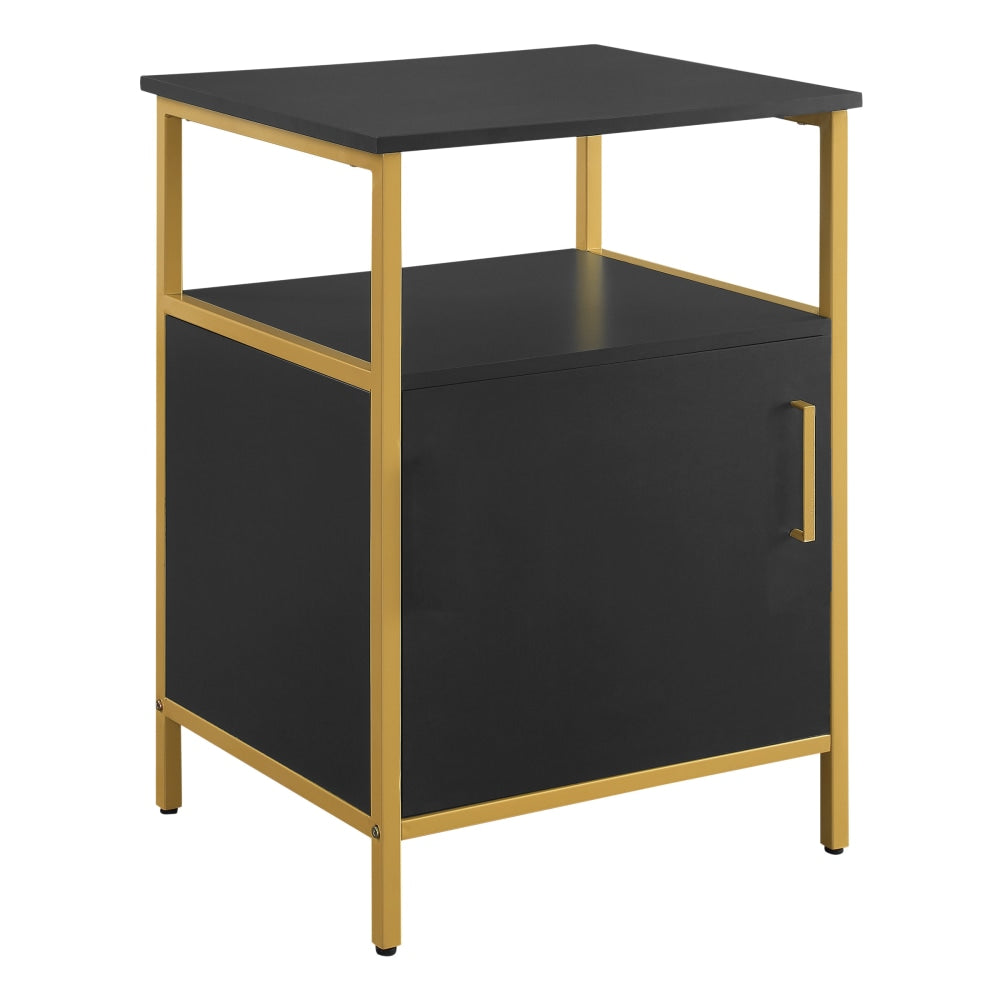 Office Star Modern Life Utility Table With Storage, 30inH x 21inW x 18inD, Black