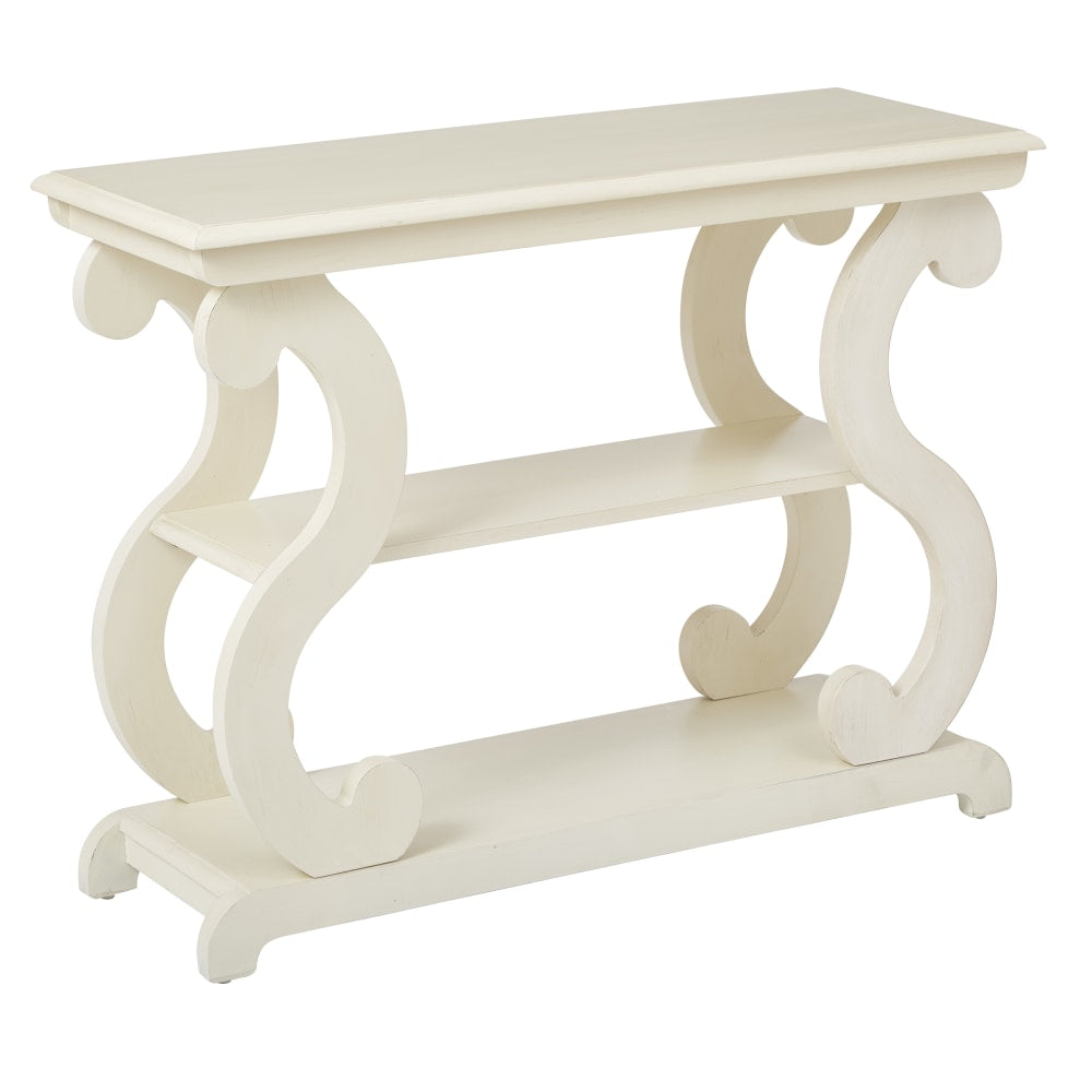 Office Star Ashland Console Table, 28-1/4inH x 36-1/4inW x 14-1/4inD, Antique Beige