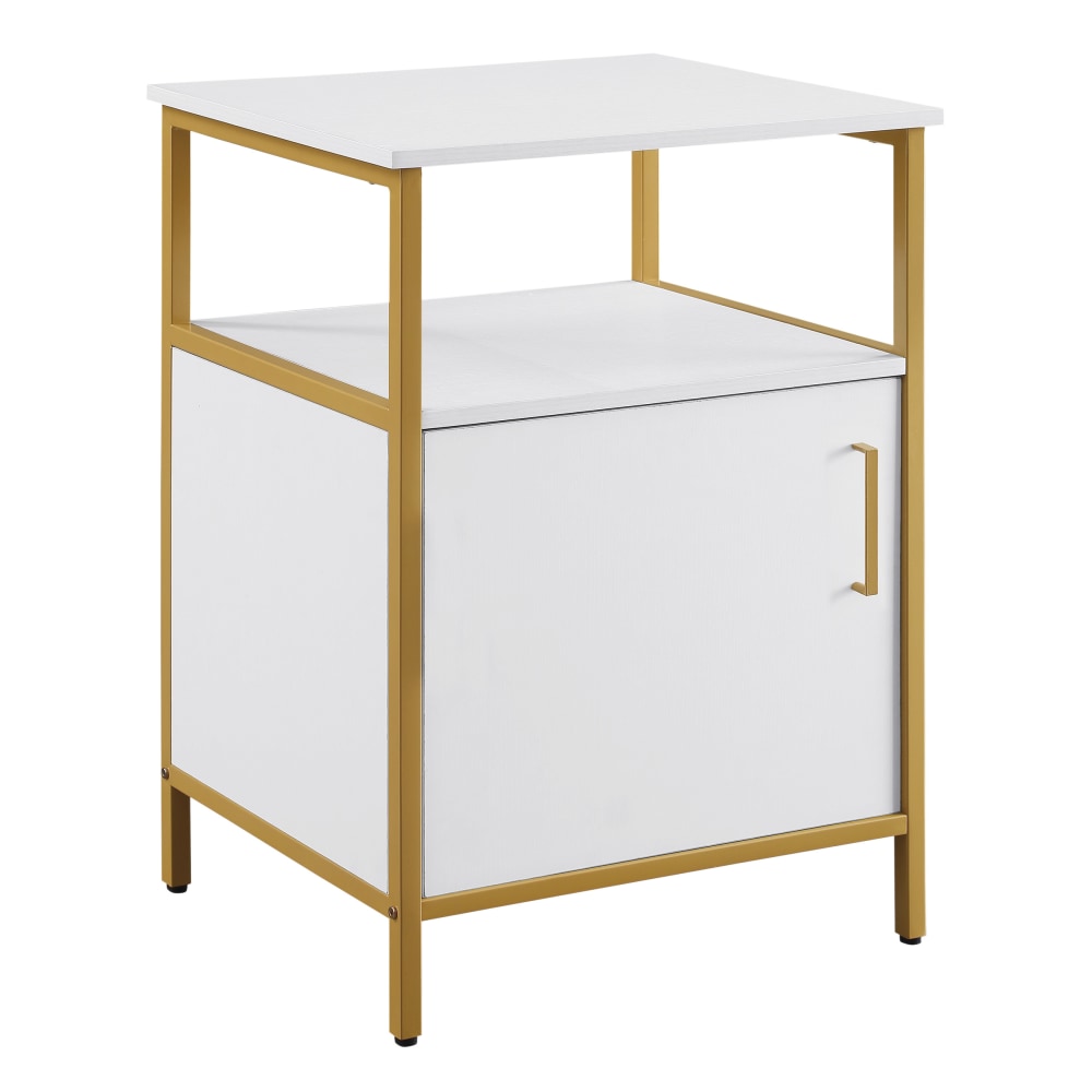 Office Star Modern Life Utility Table With Storage, 30inH x 21inW x 18inD, White