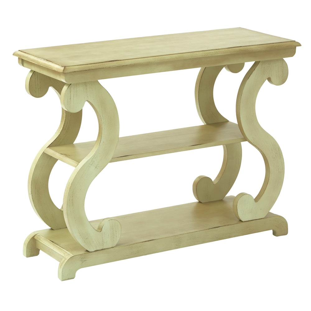 Office Star Ashland Console Table, 28-1/4inH x 36-1/4inW x 14-1/4inD, Antique Celadon