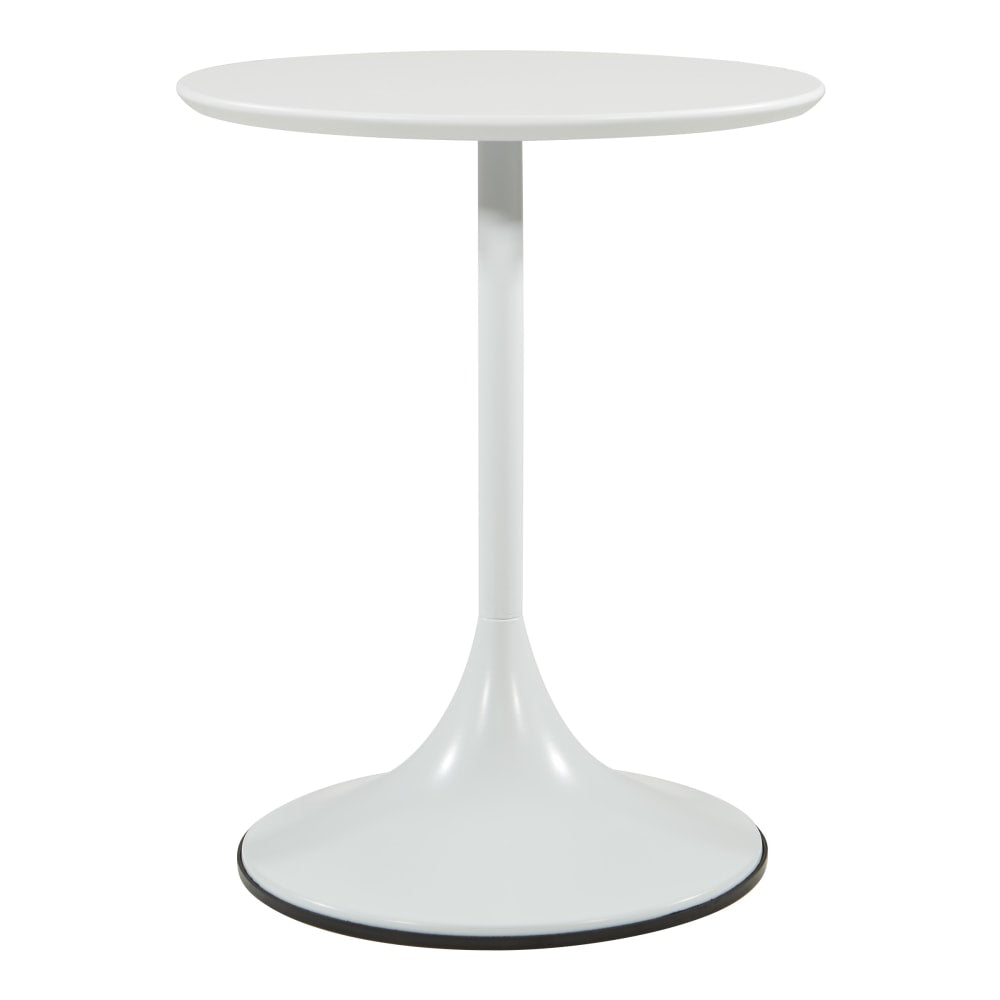Office Star Flower Side Table, 22-7/16inH x 17-3/4inW x 17-3/4inD, White