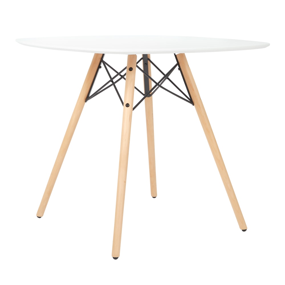 Office Star Allen Circle Dining Table, 30-7/16inH x 35-7/16inW x 35-7/16inD, White