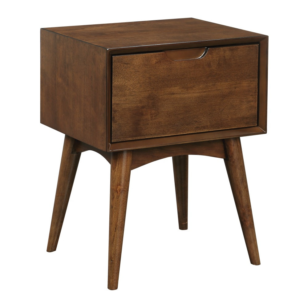 Office Star Copenhagen Accent Table With Drawer, 24inH x 18inW x 15inD, Walnut