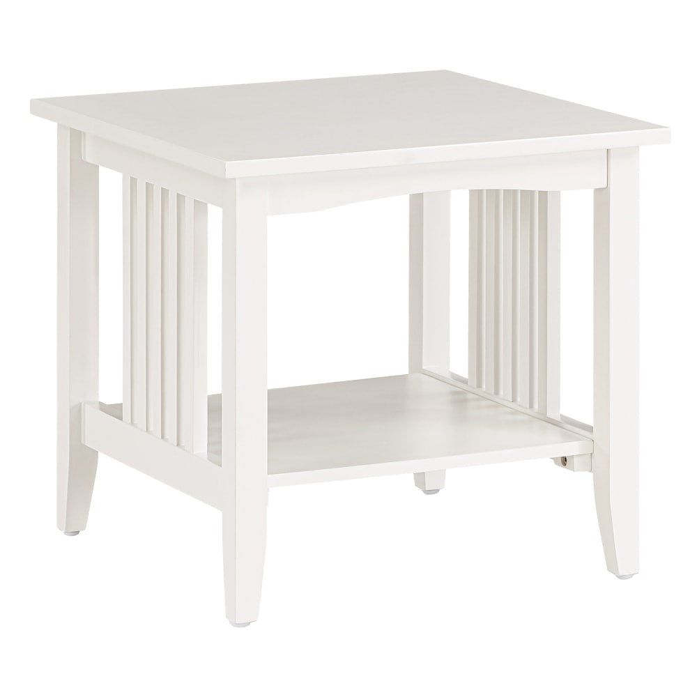 Office Star Sierra Mission End Table, 19inH x 20inW x 20inD, White