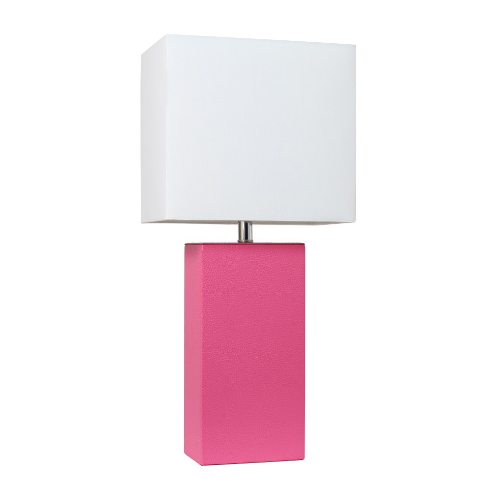 Lalia Home Lexington Table Lamp, 21inH, White/Hot Pink