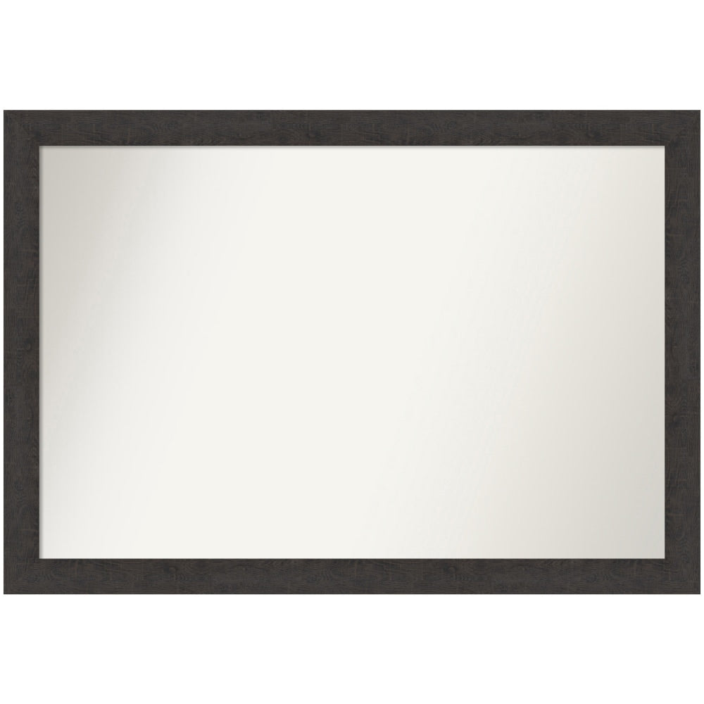 Amanti Art Narrow Non-Beveled Rectangle Framed Bathroom Wall Mirror, 27-1/2in x 39-1/2in, Rustic Plank Espresso
