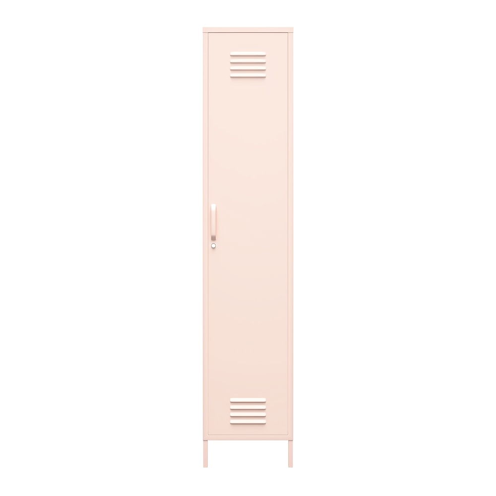 Ameriwood Home Mission District 4-Shelf Single Metal Locker Storage Cabinet, 72-13/16inH x 15inW x 15-3/4inD, Pink