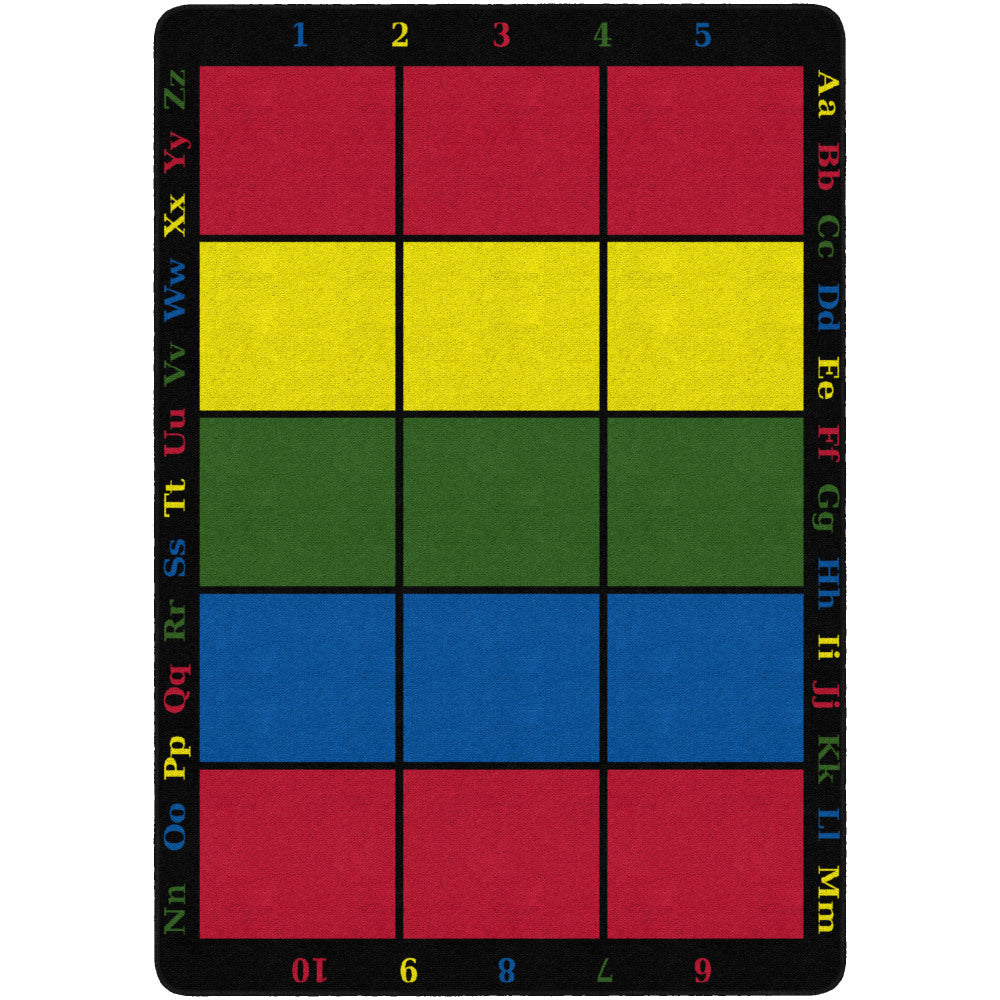 Flagship Carpets Learning Grid Carpet, 6ft x 8ft 4in, Multicolor