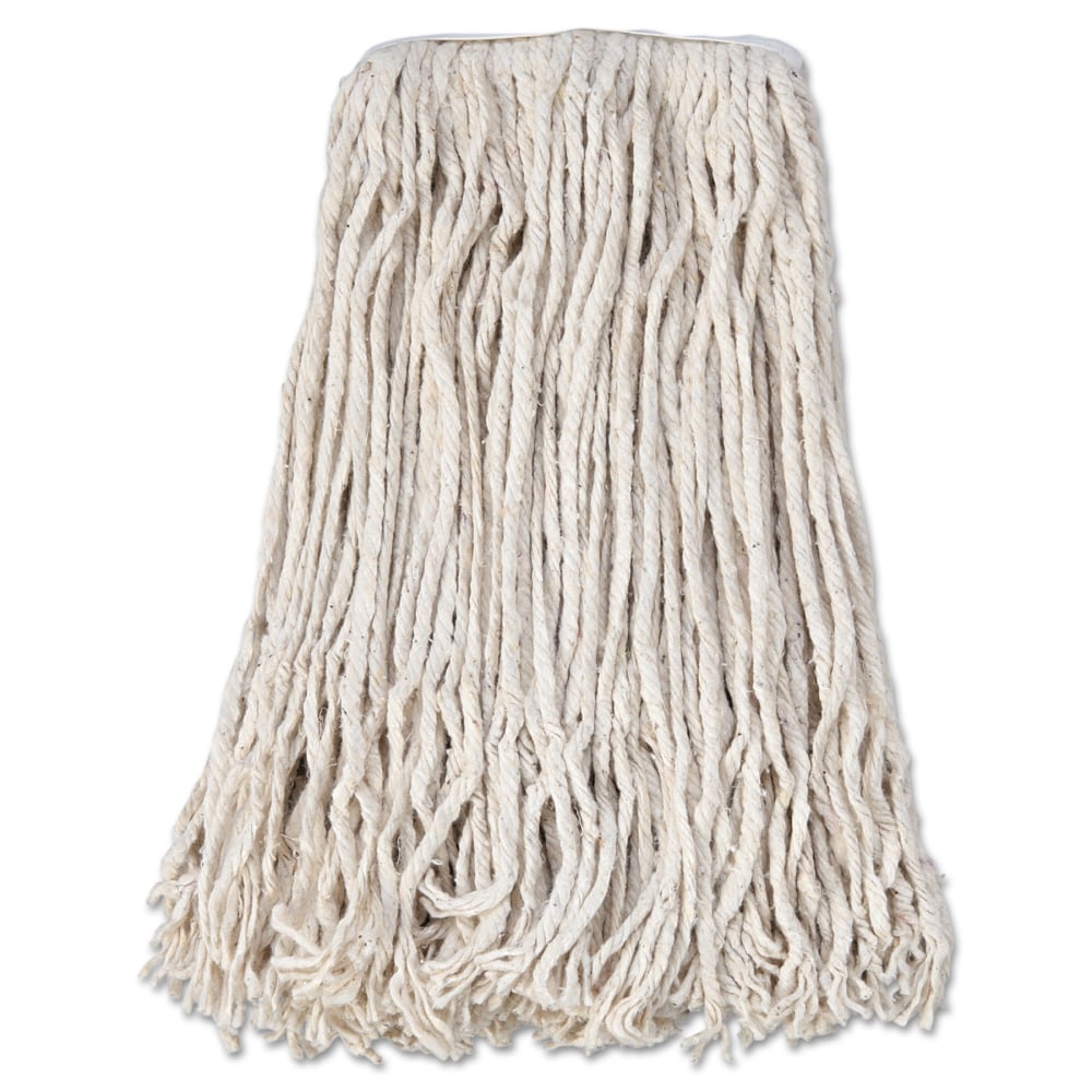 Boardwalk Banded Cotton Mop Heads, #24, White, Pack Of 12