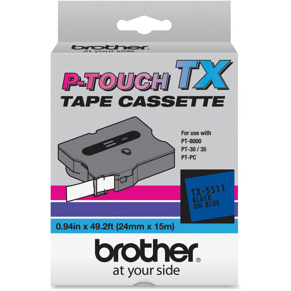Brother Tape(s) - 1in - Direct Thermal - Black, Blue - 1 Each