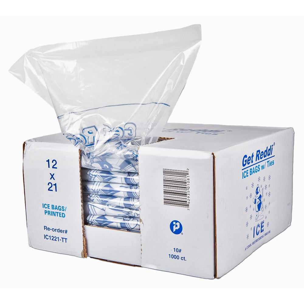 Pitt Plastics Ice Bags, 8 Lb, Clear, Pack Of 1,000