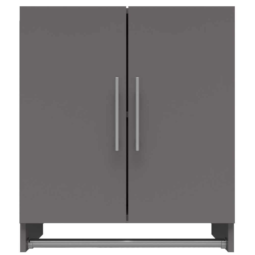 Ameriwood Home Camberly 2-Door Wall Cabinet With Hanging Rod, 26-15/16inH x 23-1/2inW x 15-3/8inD, Gray