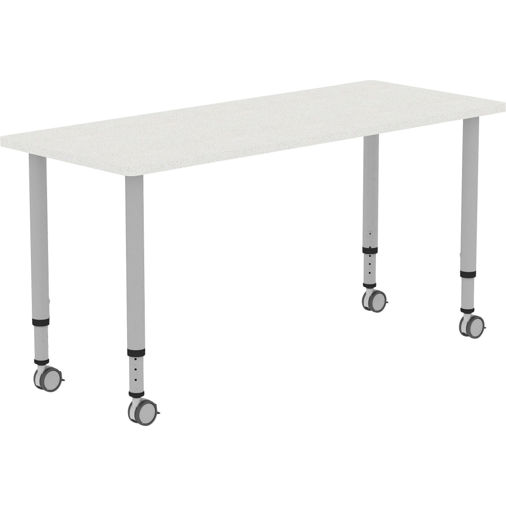 Lorell Attune Height-adjustable Multipurpose Rectangular Table - For - Table TopRectangle Top - Adjustable Height - 26.62in to 33.62in Adjustment x 60in Table Top Width x 23.62in Table Top Depth - 33.62in Height - Assembly Required - Laminated, Gray