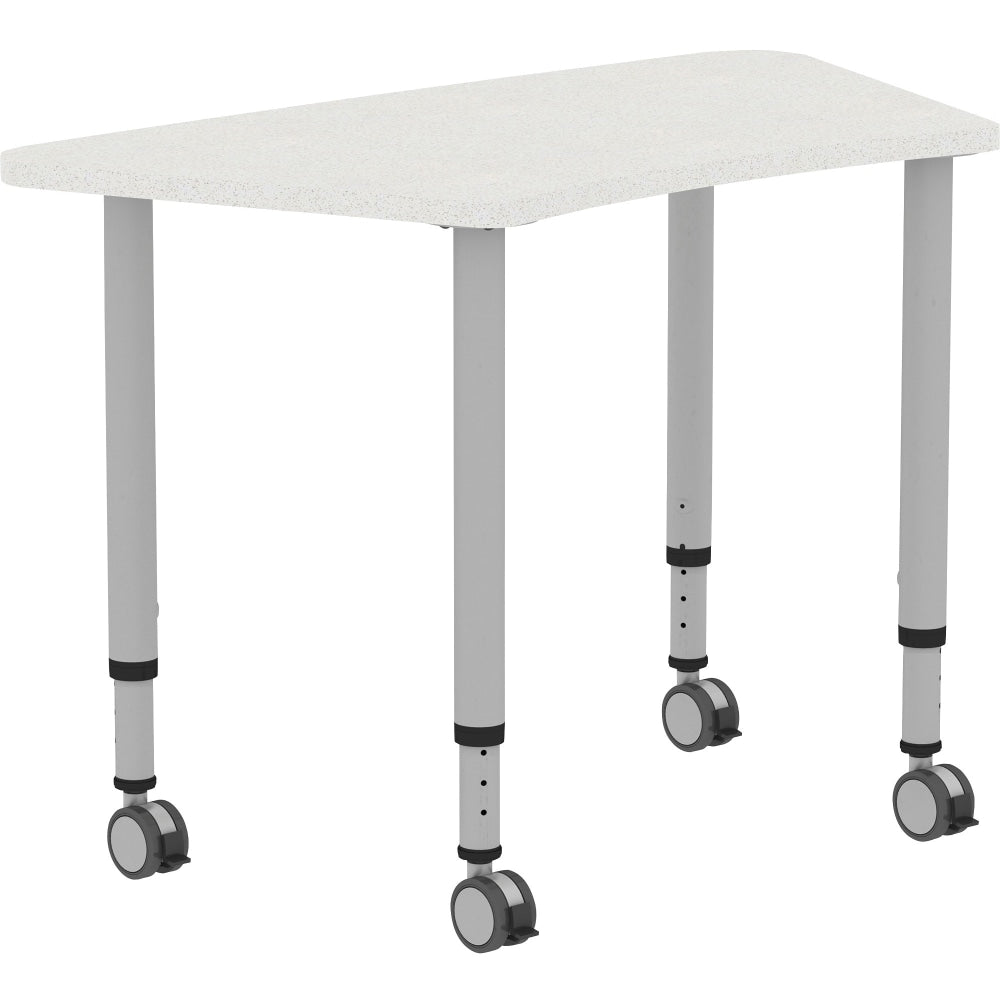 Lorell Attune Height-adjustable Multipurpose Curved Table - For - Table TopTrapezoid Top - Adjustable Height - 26.62in to 33.62in Adjustment x 60in Table Top Width x 23.62in Table Top Depth - 33.62in Height - Assembly Required - Laminated, Gray