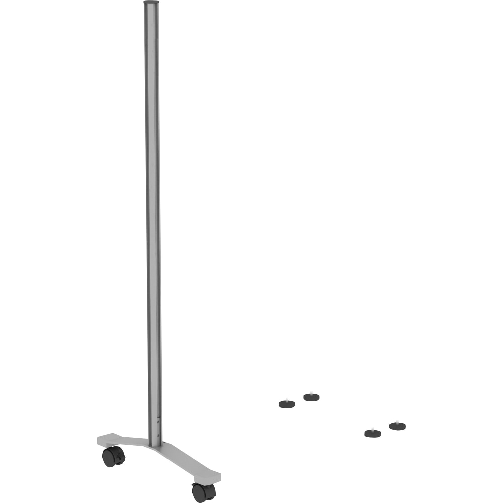 Lorell Adaptable Panel Legs for 71inH Configuration - 18.8in Width x 2in Depth x 48.8in Height - Aluminum - Silver