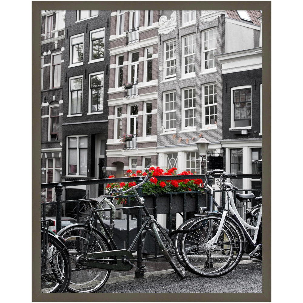Amanti Art Wood Picture Frame, 29in x 23in, Matted For 22in x 28in, Svelte Clay Gray