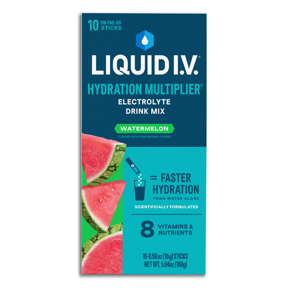 Liquid IV Hydration Multiplier Sticks, Watermelon, 4.52 Fl Oz, Pack Of 10 Sticks