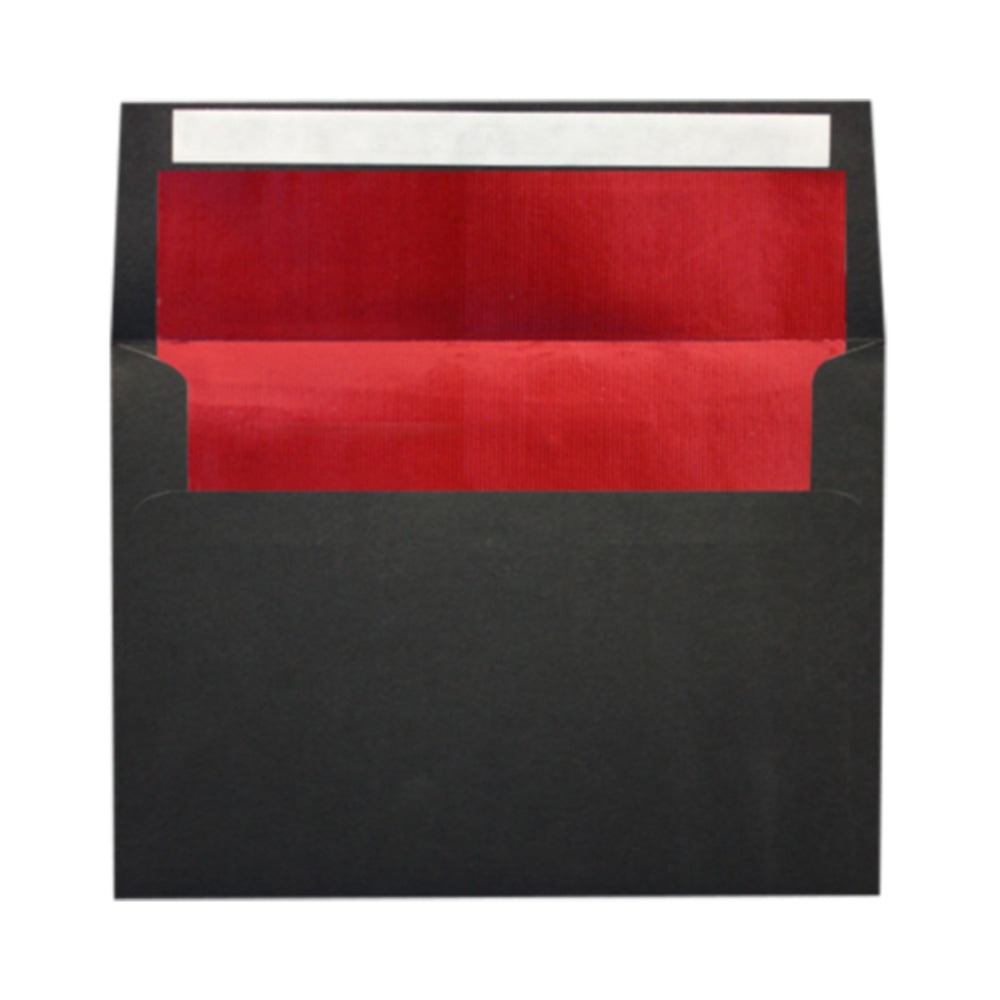 LUX Foil-Lined Invitation Envelopes A4, Peel & Press Closure, Black/Red, Pack Of 250