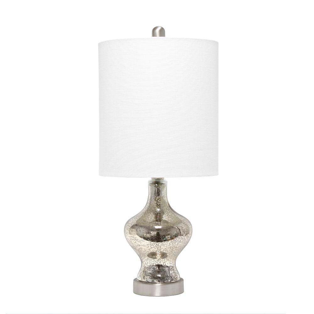 Lalia Home Paseo Table Lamp, 22-1/2inH, White Shade/Mercury Base