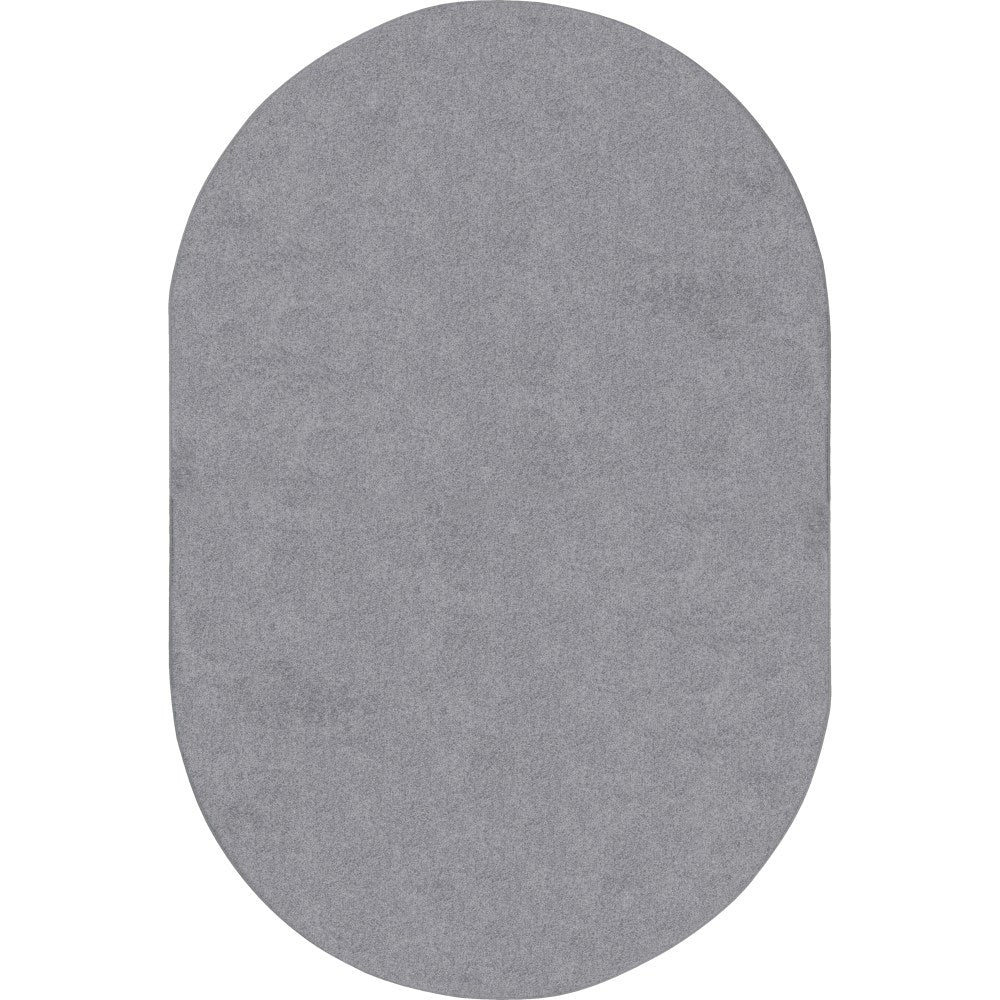 Joy Carpets Kids Essentials Oval Area Rug, Endurance, 7-1/2ft x 12ft, Silver
