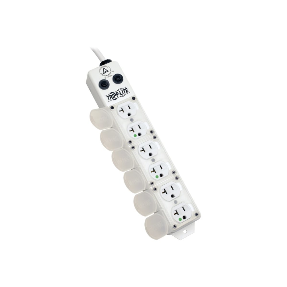 Tripp Lite Safe-IT Power Strip Medical Hospital Grade Antimicrobial UL 1363A 6 Outlet 15ft Cord - Power strip - 20 A - AC 120 V - input: NEMA 5-20P - output connectors: 6 (NEMA 5-20R) - 15 ft cord - white
