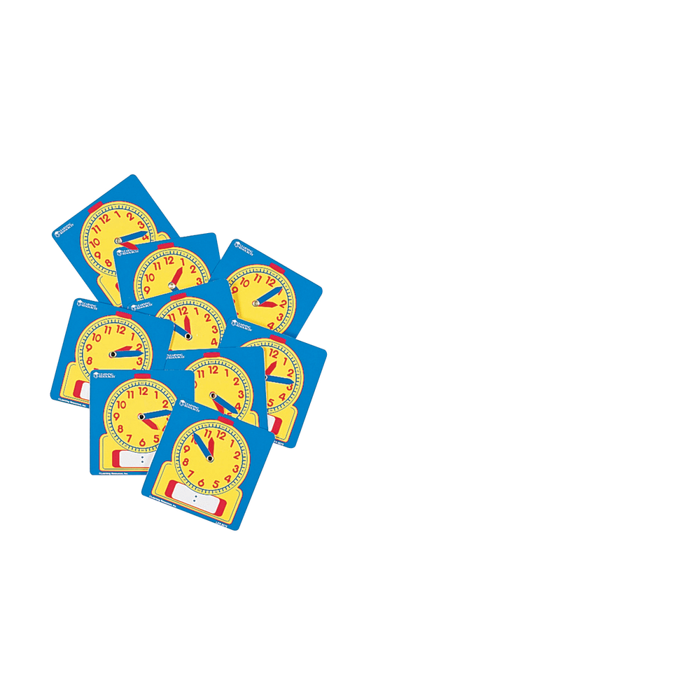 Learning Resources Write And Wipe Student Clock Set, Ages 6-12, Set Of 10