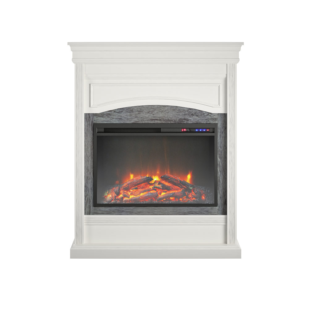 Ameriwood Home Lamont Electric Fireplace, 44-3/4inH x 40-1/2inW x 12-1/2inD, White