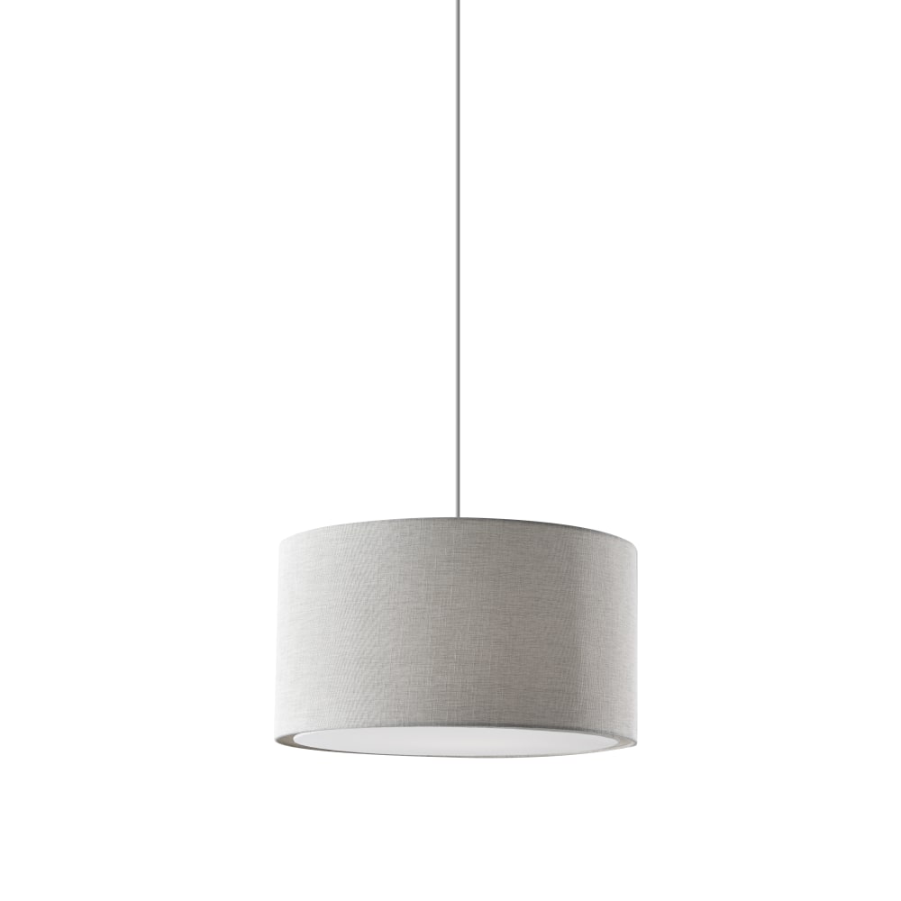 Adesso Harvest Large Drum Pendant Lamp, 20inW, White Shade/White Base