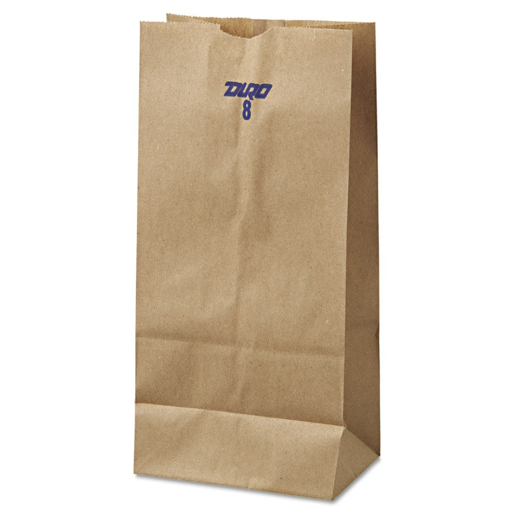 General Paper Grocery Bags, #8, 6 1/8in x 4 3/16in x 12 7/16in, 35 Lb, Brown, Pack Of 500