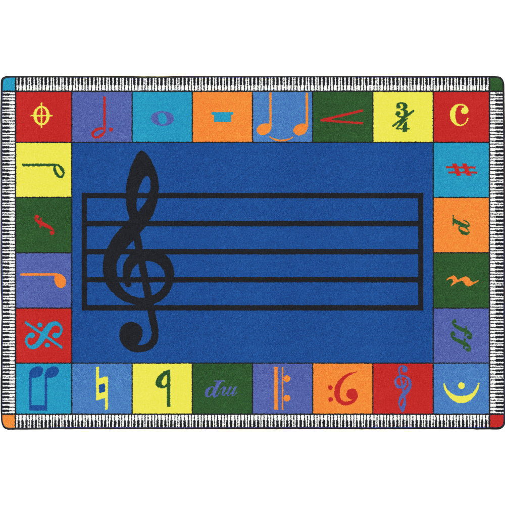 Joy Carpets Kids Essentials Rectangle Area Rug, Note Worthy Elementary, 5-1/3ft x 7-33/50ft, Multicolor