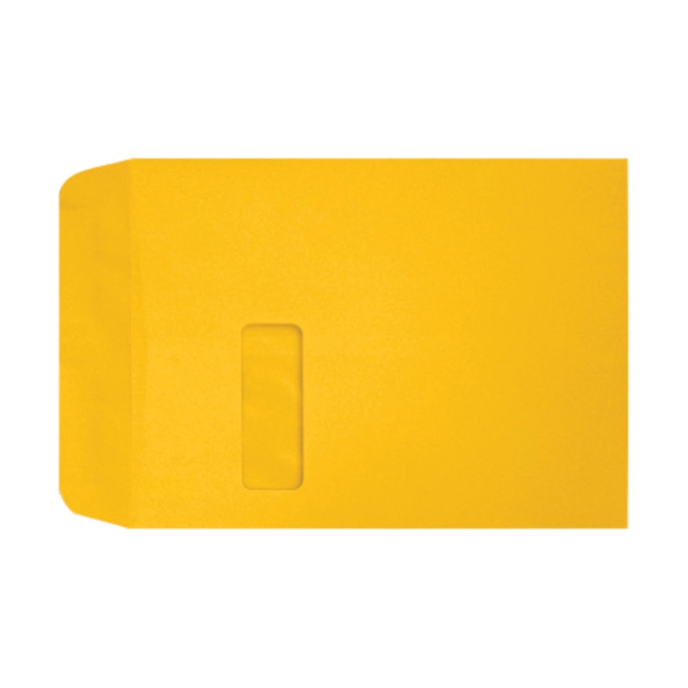 LUX #9 1/2 Open-End Window Envelopes, Top Left Window, Self-Adhesive, Sunflower, Pack Of 250