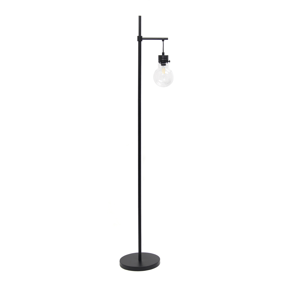 Lalia Home Beacon Floor Lamp, 60inH, Clear Shade/Matte Black Base