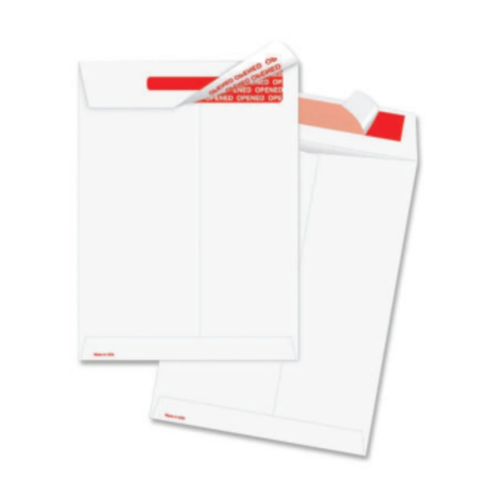 Survivor Tyvek Tamper-Indicator Envelopes, 10in x 13in, Self-Adhesive, White, Box Of 100