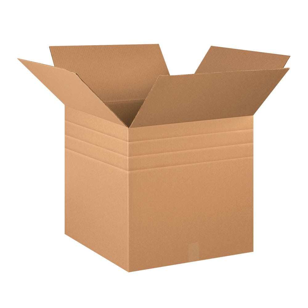 Partners Brand Multi-Depth Corrugated Boxes, 20in x 20in x 20in, Scored 18in, 16in, 14in, Kraft, Pack Of 10