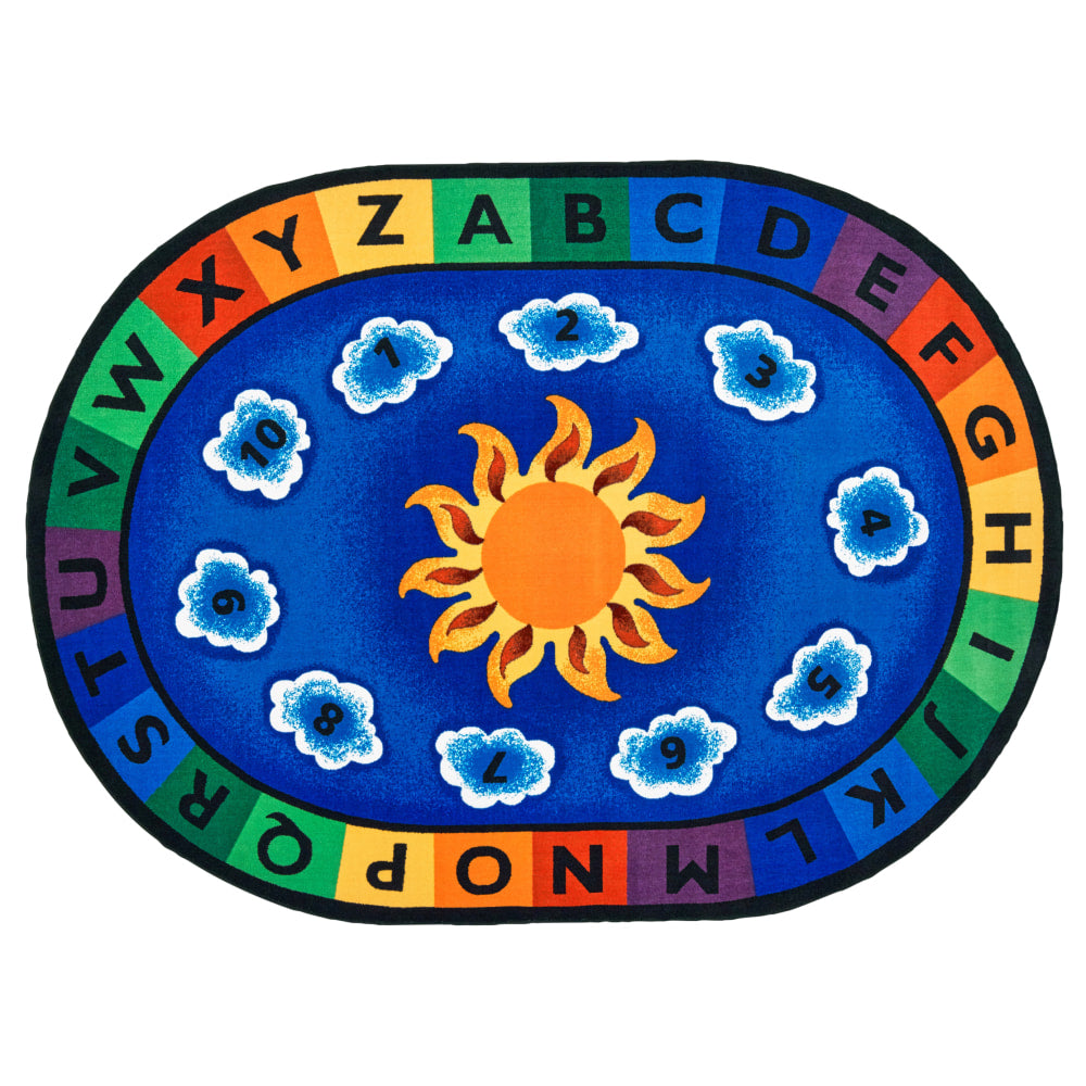 Carpets For Kids Premium Collection Sunny Day Learn & Play Classroom Rug, 6ft9in x 9ft5in, Multicolor
