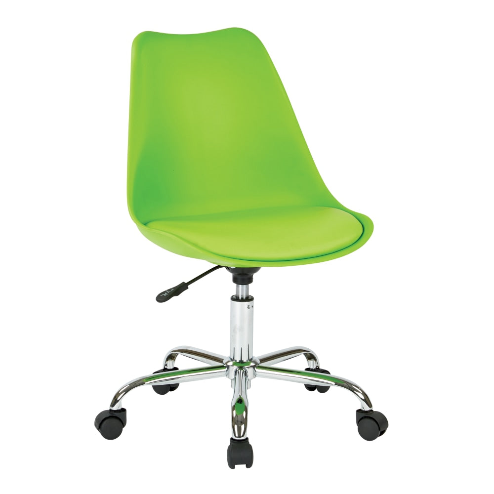 Ave Six Emerson Mid-Back Chair, Green/Silver