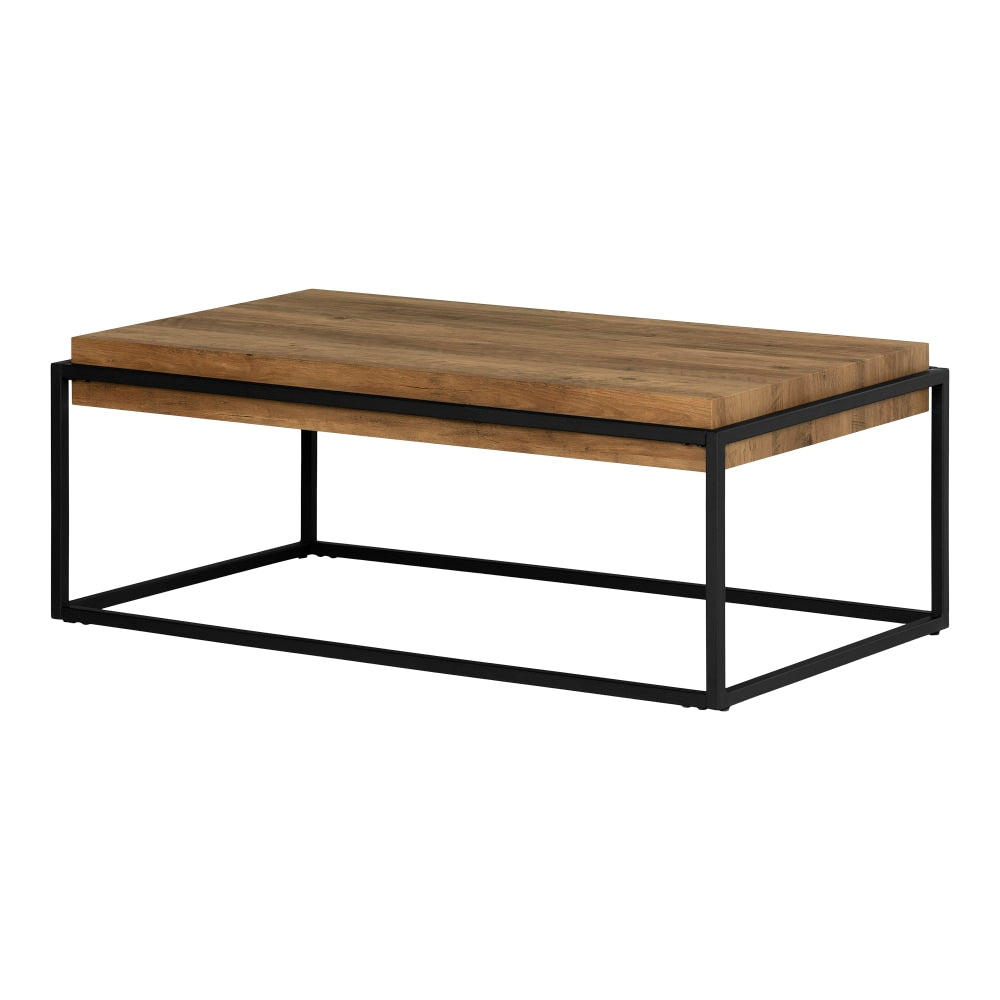 South Shore Mezzy Modern Industrial Coffee Table, 16-1/2inH x 45inW x 25-1/4inD, Acacia Brown