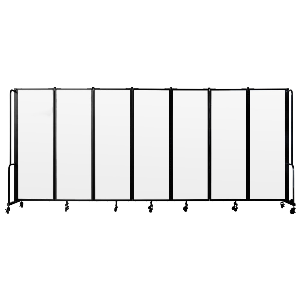 National Public Seating Room Divider, 7-Section, 72inH x 27inW x 164inD, Clear