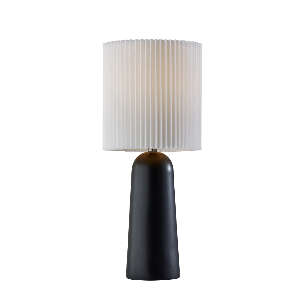 Adesso Callie Table Lamp, 26inH, White Shade/Black Base