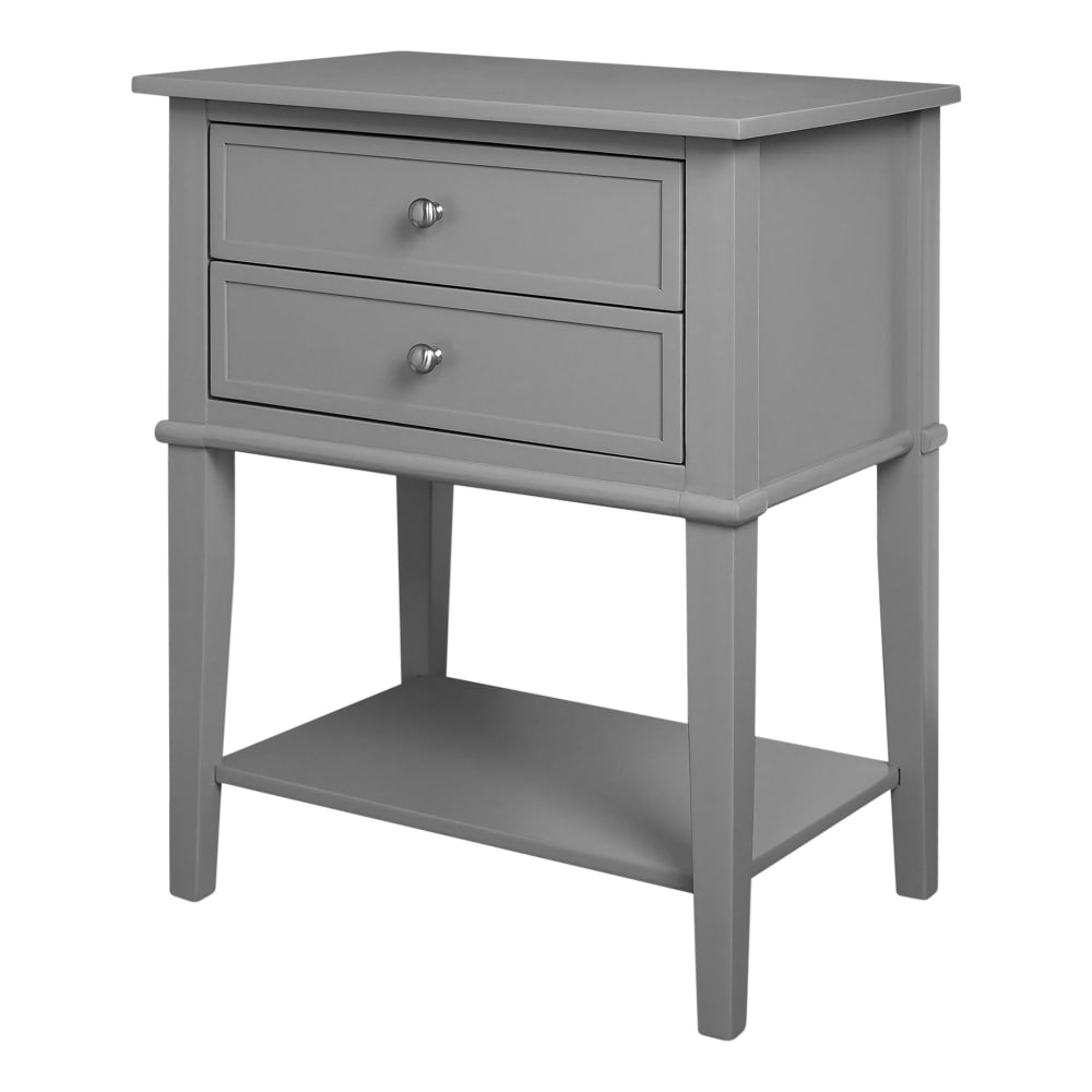 Ameriwood Home Franklin Accent Table With 2 Drawers, Square, 28inH x 22inW x 16inD, Gray