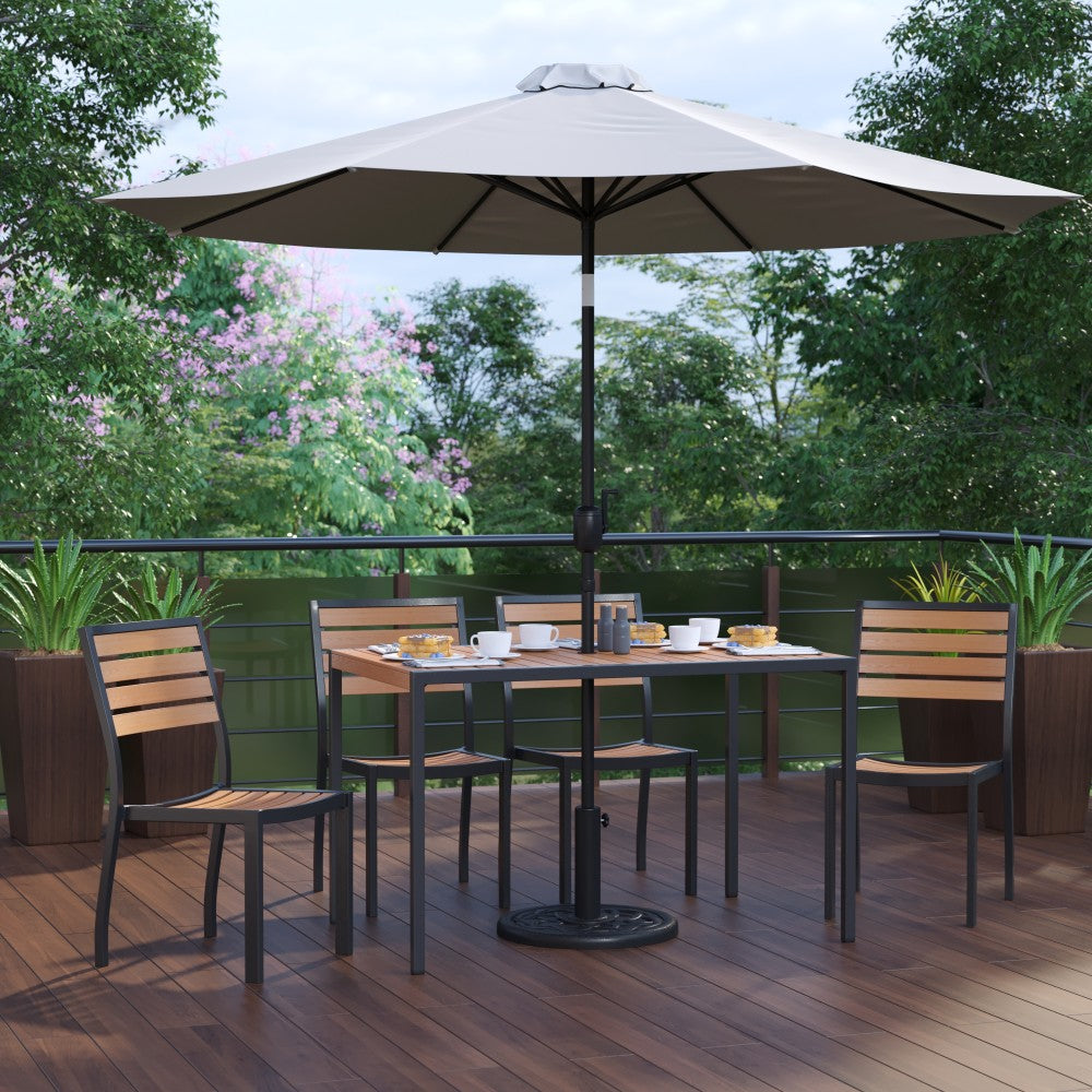 Flash Furniture Lark 7-Piece All-Weather Patio Set, 29-1/2inH x 30inW x 48inD, Gray
