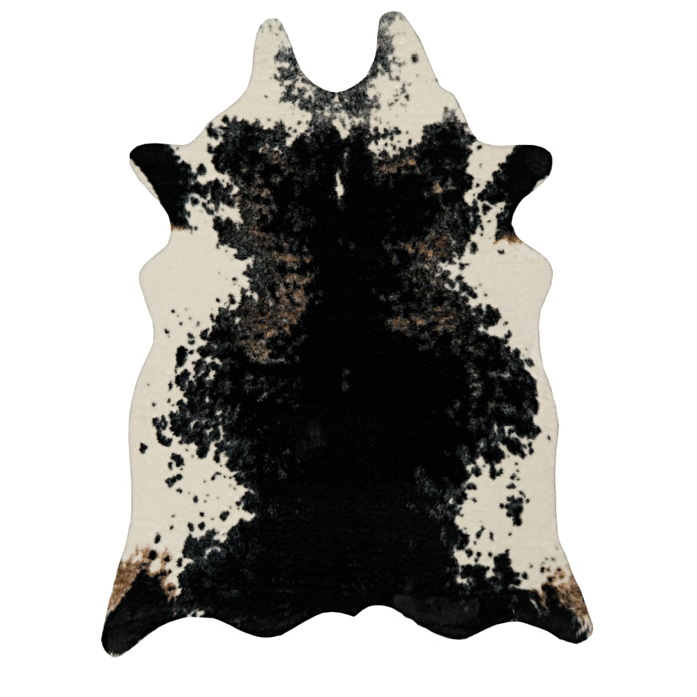 Linon Austin Faux Cowhide Area Rug, 60in x 79in, Black/White