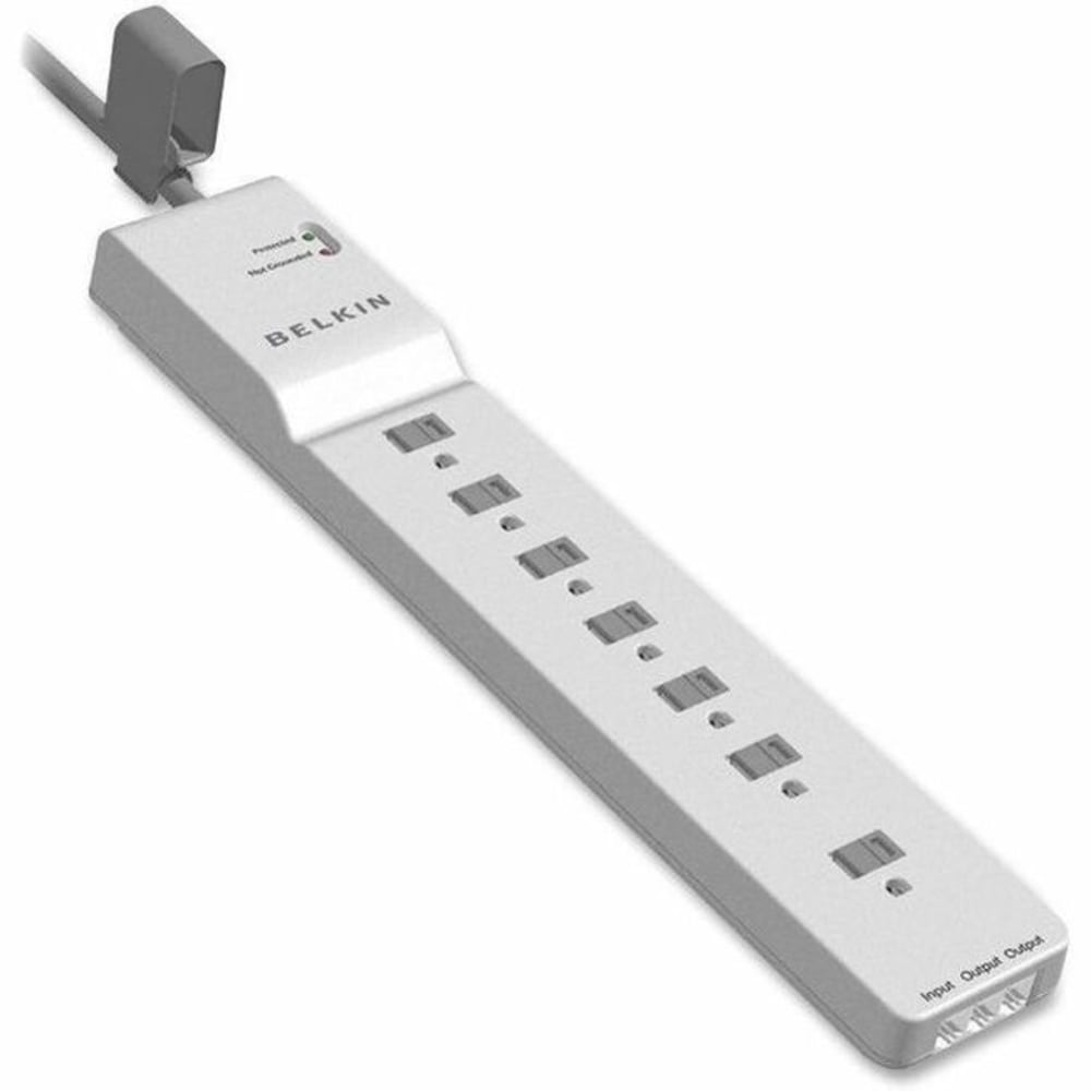 Belkin Home/Office Series Surge Protector, 7 Outlets, Phone Line Protection, 12ft Cord, 2160 Joules, White