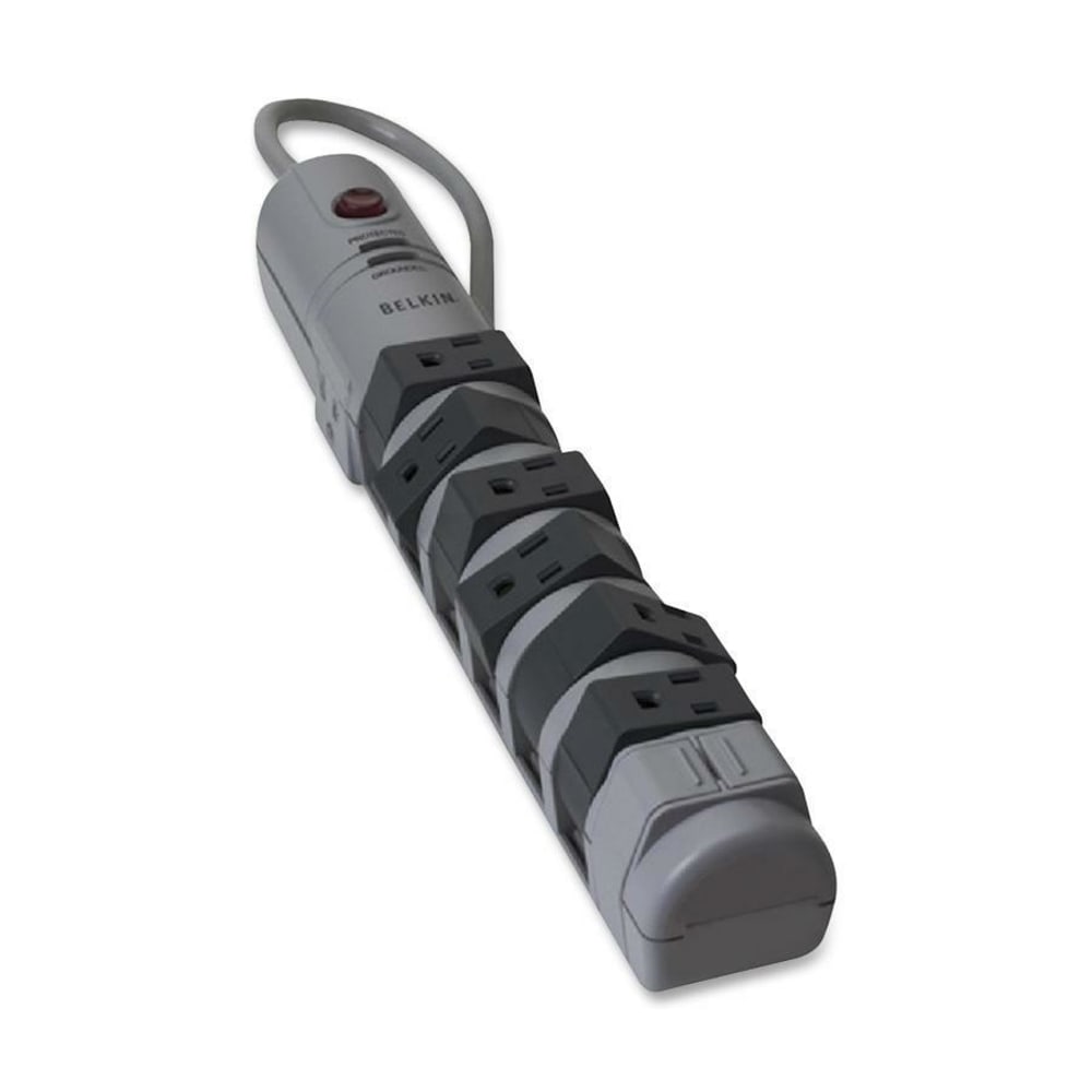 Belkin Pivot-Plug Surge Protector, 8 AC Outlets, 6ft Cord, Gray