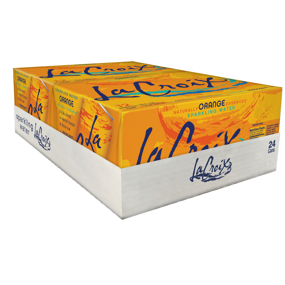 LaCroix Core Sparkling Water with Natural Orange Flavor, 12 Oz, Case of 24 Cans