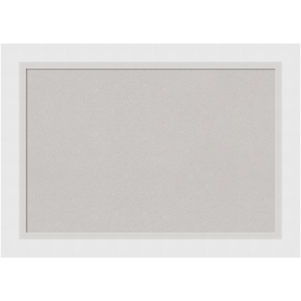 Amanti Art Cork Bulletin Board, 28in x 20in, Gray, Blanco White Wood Frame