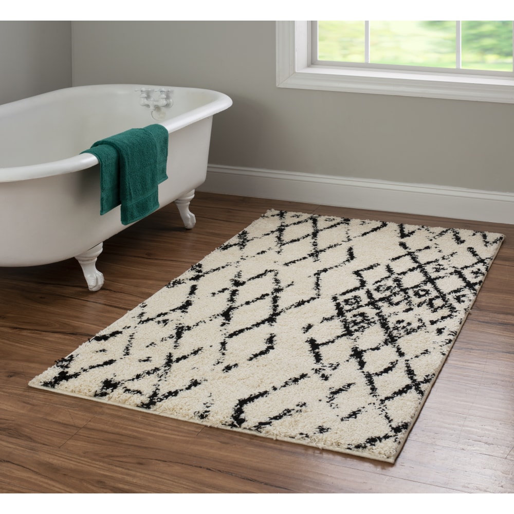 Linon Bijou Area Rug, 3ft x 5ft, Juno Ivory/Black