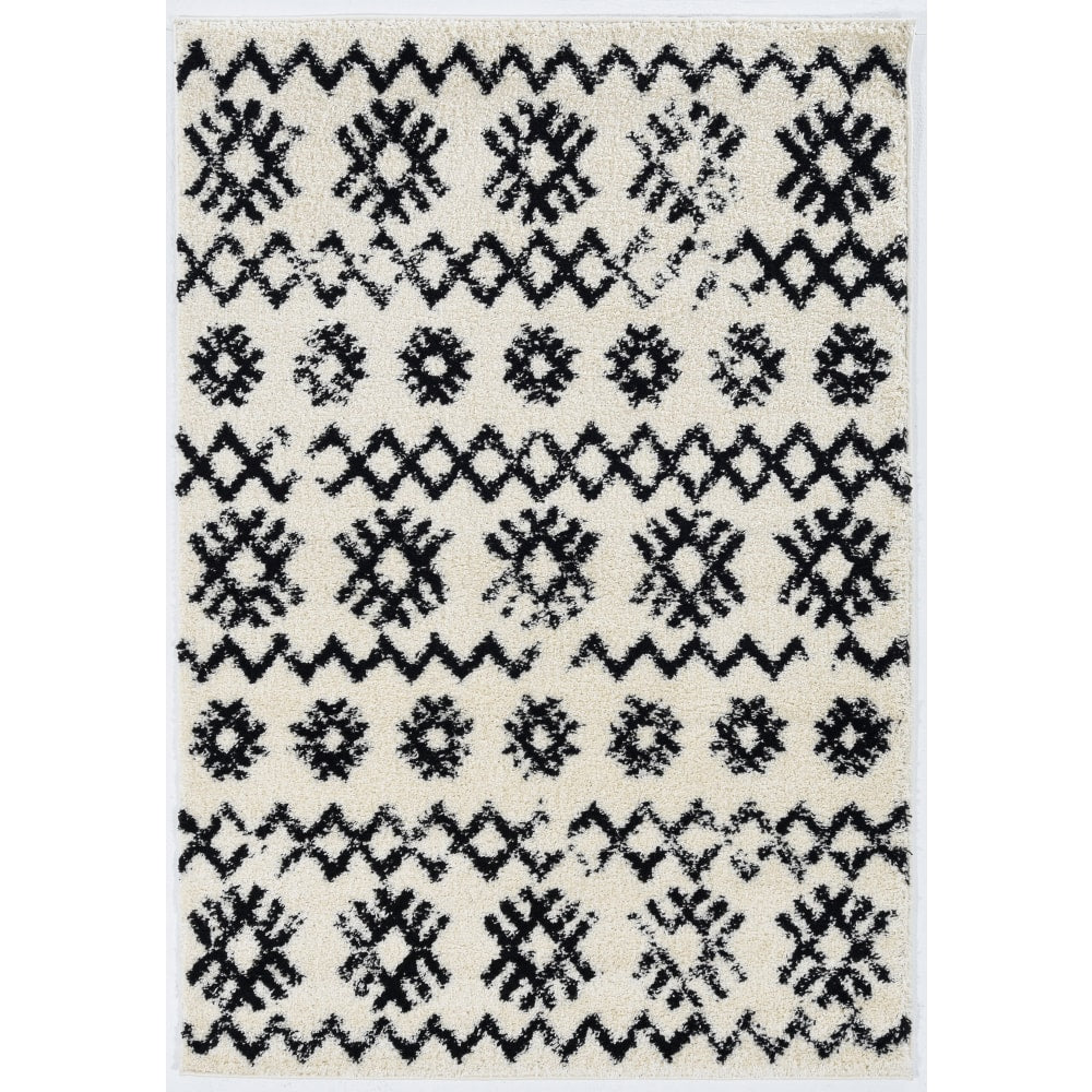 Linon Bijou Area Rug, 60in x 91in, Demeter Ivory/Black