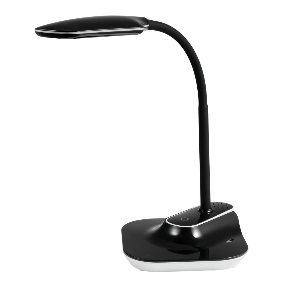 Realspace Pressler LED Desk/Clip Combination Lamp with USB Charging Port, 17inH, Black