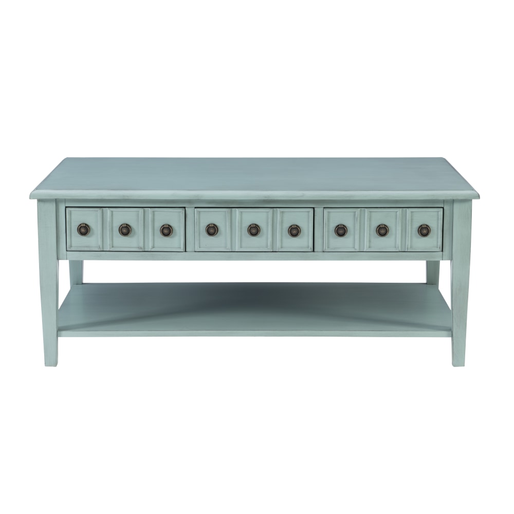 Powell Southam Coffee Table, 20inH x 47-3/4inW x 28inD, Teal
